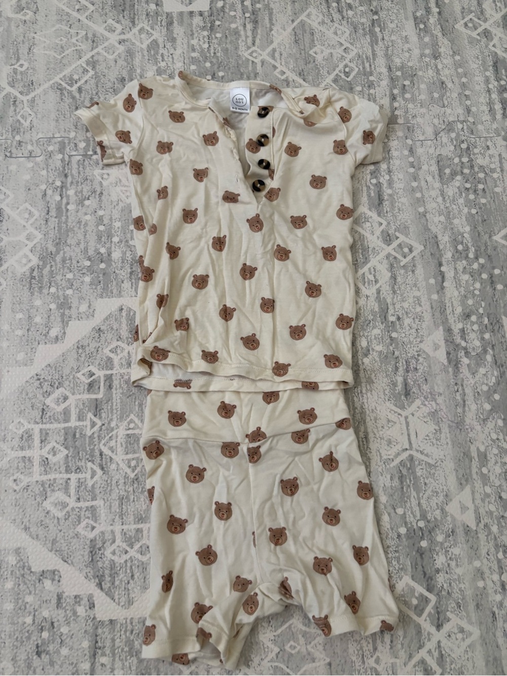Lou Lou & Company Cream Teddy Bear Shortie Set